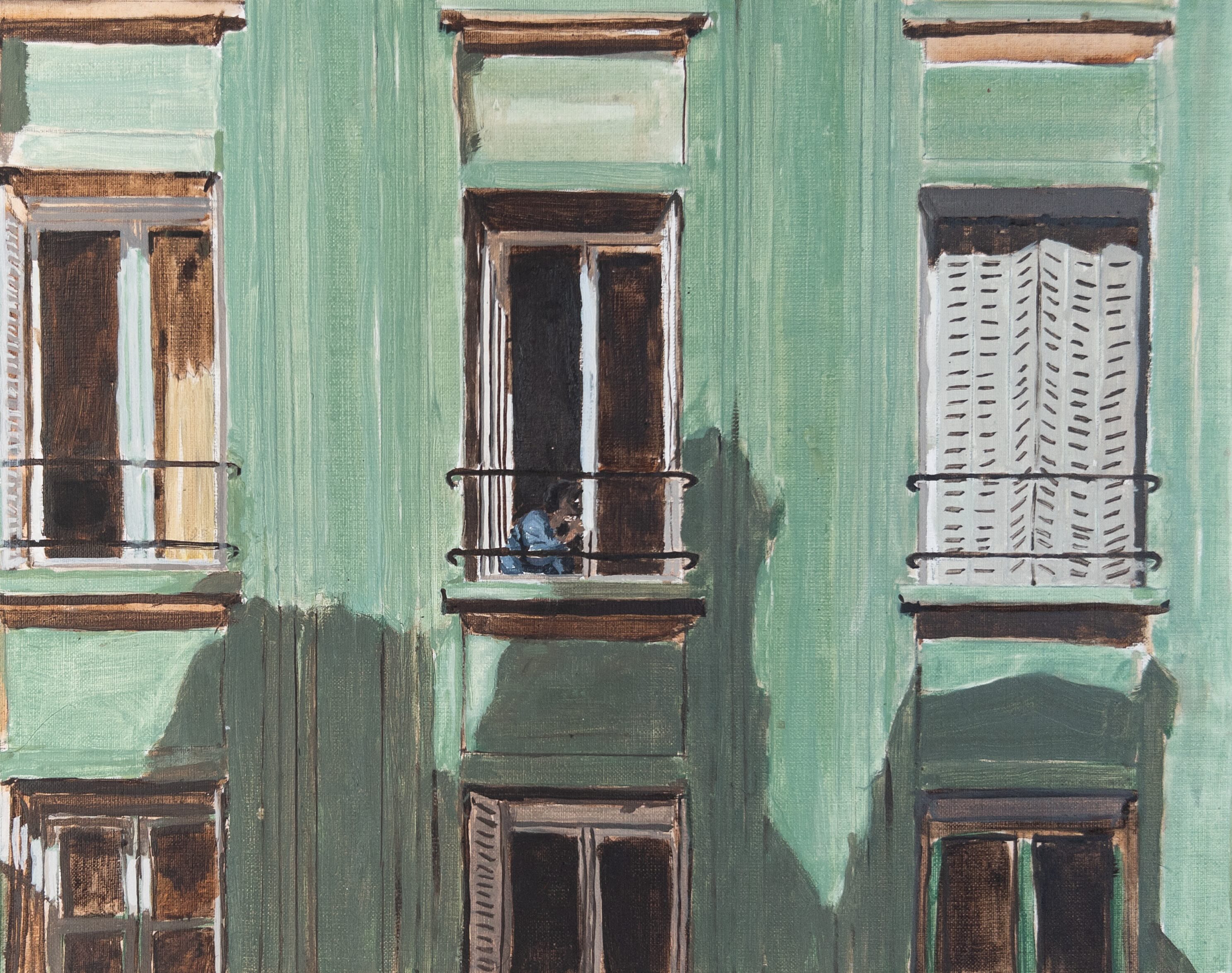 Smoking in the window